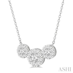 2 Ctw 3-Stone Lovebright Round Cut Diamond Necklace in 14K White Gold 2 Ctw 3-Stone Lovebright Round Cut Diamond Necklace in 14K White Gold