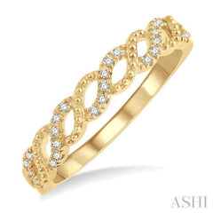 1/10 ctw Entwined Round Cut Diamond Stack Band in 14K Yellow Gold 1/10 ctw Entwined Round Cut Diamond Stack Band in 14K Yellow Gold