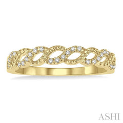 1/10 ctw Entwined Round Cut Diamond Stack Band in 14K Yellow Gold 1/10 ctw Entwined Round Cut Diamond Stack Band in 14K Yellow Gold