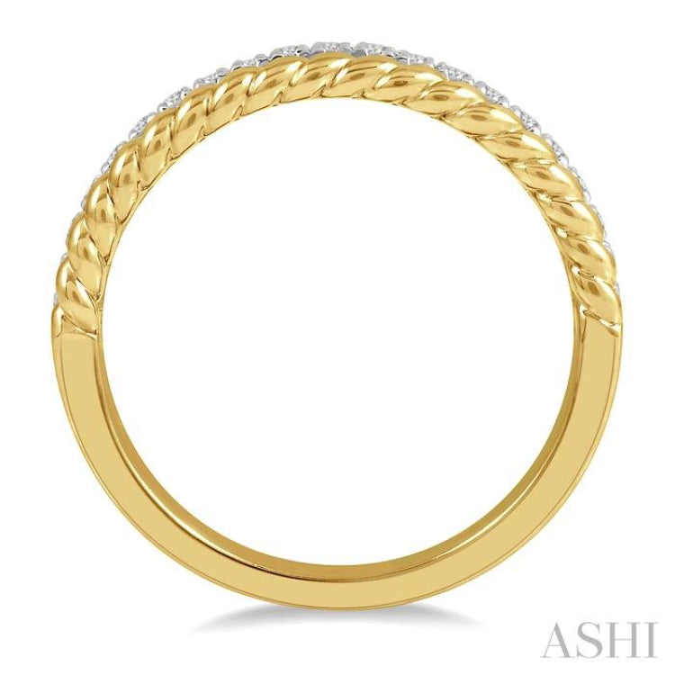1/5 Ctw Rope Bead and Round Cut Diamond Wedding Band in 14K Yellow Gold 1/5 Ctw Rope Bead and Round Cut Diamond Wedding Band in 14K Yellow Gold