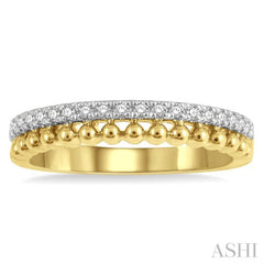 1/5 Ctw Ball Bead and Round Cut Diamond Wedding Band in 14K Yellow Gold 1/5 Ctw Ball Bead and Round Cut Diamond Wedding Band in 14K Yellow Gold