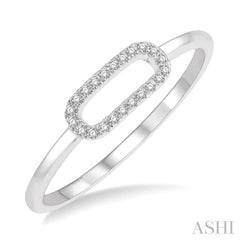 1/20 ctw Paperclip Link Round Cut Diamond Fashion Ring in 10K White Gold 1/20 ctw Paperclip Link Round Cut Diamond Fashion Ring in 10K White Gold