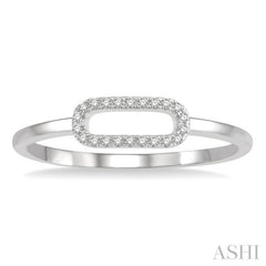 1/20 ctw Paperclip Link Round Cut Diamond Fashion Ring in 10K White Gold 1/20 ctw Paperclip Link Round Cut Diamond Fashion Ring in 10K White Gold