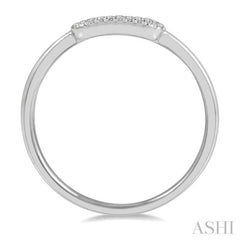 1/20 ctw Paperclip Link Round Cut Diamond Fashion Ring in 10K White Gold 1/20 ctw Paperclip Link Round Cut Diamond Fashion Ring in 10K White Gold