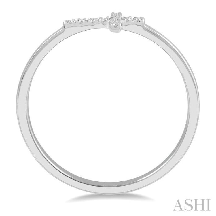 1/20 Ctw Cross Charm Round Cut Diamond Ladies Ring in 10K White Gold 1/20 Ctw Cross Charm Round Cut Diamond Ladies Ring in 10K White Gold