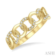 1/10 ctw Curb & Cuban Round Cut Diamond Fashion Band in 14K Yellow Gold 1/10 ctw Curb & Cuban Round Cut Diamond Fashion Band in 14K Yellow Gold