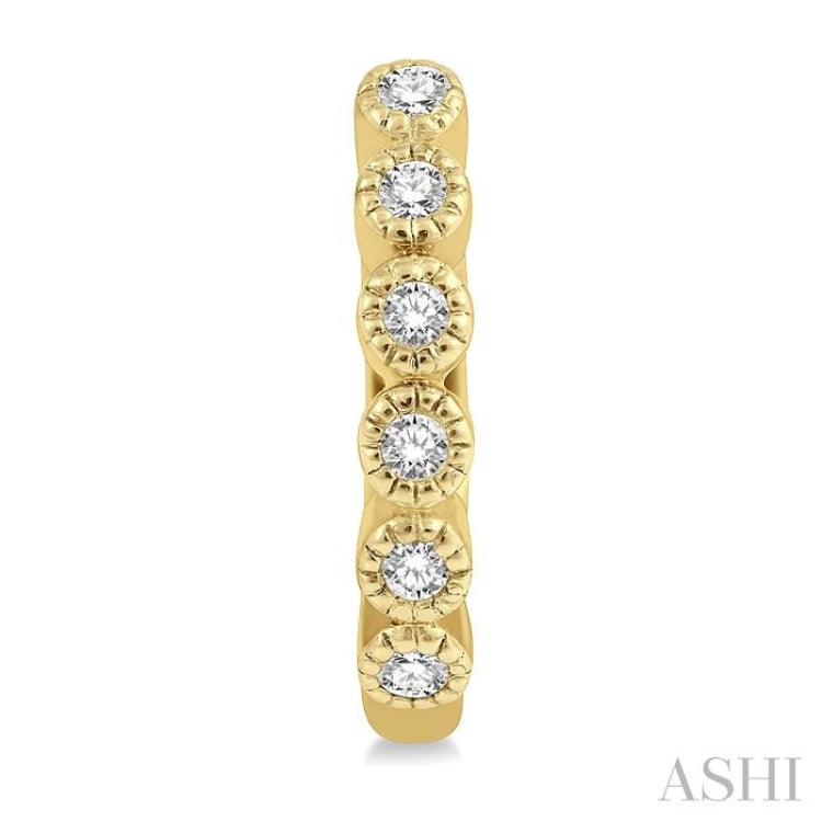 1/10 ctw Round Cut Diamond Huggie Petite Earrings in 10K Yellow Gold 1/10 ctw Round Cut Diamond Huggie Petite Earrings in 10K Yellow Gold
