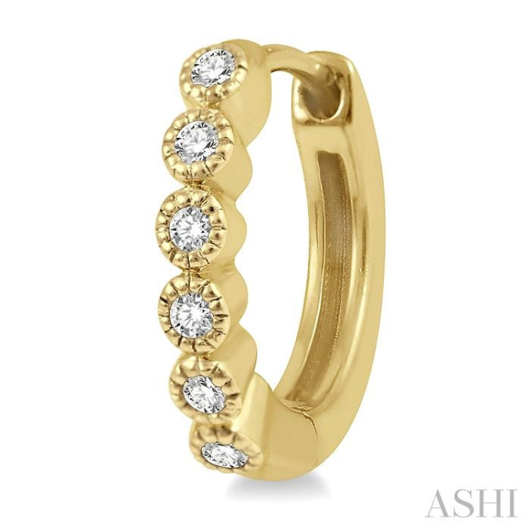 1/10 ctw Round Cut Diamond Huggie Petite Earrings in 10K Yellow Gold 1/10 ctw Round Cut Diamond Huggie Petite Earrings in 10K Yellow Gold