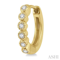 1/10 ctw Round Cut Diamond Huggie Petite Earrings in 10K Yellow Gold 1/10 ctw Round Cut Diamond Huggie Petite Earrings in 10K Yellow Gold