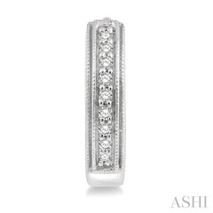 1/10 ctw Scooped Center Round Cut Diamond Huggie Petite Earrings in 10K White Gold 1/10 ctw Scooped Center Round Cut Diamond Huggie Petite Earrings in 10K White Gold