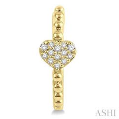 1/8 ctw Heart Charm Center Round Cut Diamond Huggie Earrings in 10K Yellow Gold 1/8 ctw Heart Charm Center Round Cut Diamond Huggie Earrings in 10K Yellow Gold