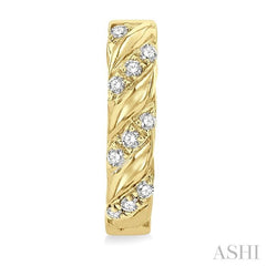 1/10 ctw Half Twirl Round Cut Diamond Huggie Petite Earrings in 10K Yellow Gold 1/10 ctw Half Twirl Round Cut Diamond Huggie Petite Earrings in 10K Yellow Gold