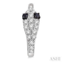 1/4 Ctw Serpent Head With Black Diamond Eyes Round Cut Diamond Huggie Petite Earrings in 10K White Gold 1/4 Ctw Serpent Head With Black Diamond Eyes Round Cut Diamond Huggie Petite Earrings in 10K White Gold