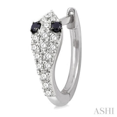 1/4 Ctw Serpent Head With Black Diamond Eyes Round Cut Diamond Huggie Petite Earrings in 10K White Gold 1/4 Ctw Serpent Head With Black Diamond Eyes Round Cut Diamond Huggie Petite Earrings in 10K White Gold