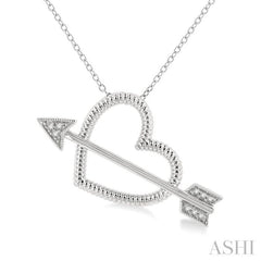 1/20 Ctw Heart and Arrow Round Cut Diamond Pendant With Chain in Sterling Silver 1/20 Ctw Heart and Arrow Round Cut Diamond Pendant With Chain in Sterling Silver