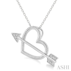 1/20 Ctw Heart and Arrow Round Cut Diamond Pendant With Chain in Sterling Silver 1/20 Ctw Heart and Arrow Round Cut Diamond Pendant With Chain in Sterling Silver