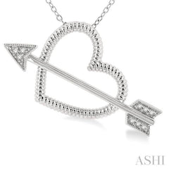 1/20 Ctw Heart and Arrow Round Cut Diamond Pendant With Chain in Sterling Silver 1/20 Ctw Heart and Arrow Round Cut Diamond Pendant With Chain in Sterling Silver