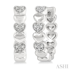 1/20 Ctw Mini Hearts Round Cut Diamond Hoop Earring in Sterling Silver 1/20 Ctw Mini Hearts Round Cut Diamond Hoop Earring in Sterling Silver