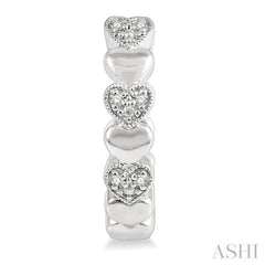 1/20 Ctw Mini Hearts Round Cut Diamond Hoop Earring in Sterling Silver 1/20 Ctw Mini Hearts Round Cut Diamond Hoop Earring in Sterling Silver
