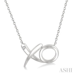 1/50 Ctw 'XO' Hugs and Kisses Round Cut Diamond Fashion Pendant With Chain in Sterling Silver 1/50 Ctw 'XO' Hugs and Kisses Round Cut Diamond Fashion Pendant With Chain in Sterling Silver