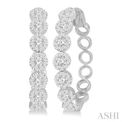2 ctw Lovebright Round Cut Diamond Hoop Earrings in 14K White Gold 2 ctw Lovebright Round Cut Diamond Hoop Earrings in 14K White Gold