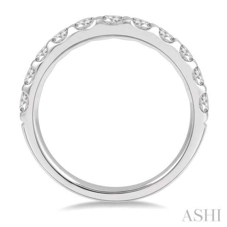 1 ctw Arched Center Round Cut Diamond Wedding Band in 14K White Gold 1 ctw Arched Center Round Cut Diamond Wedding Band in 14K White Gold