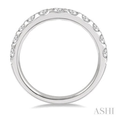 1 ctw Arched Center Round Cut Diamond Wedding Band in 14K White Gold 1 ctw Arched Center Round Cut Diamond Wedding Band in 14K White Gold