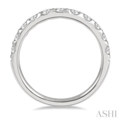 3/4 ctw Arched Center Round Cut Diamond Wedding Band in 14K White Gold 3/4 ctw Arched Center Round Cut Diamond Wedding Band in 14K White Gold