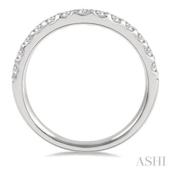 1/2 ctw Arched Center Round Cut Diamond Wedding Band in 14K White Gold 1/2 ctw Arched Center Round Cut Diamond Wedding Band in 14K White Gold