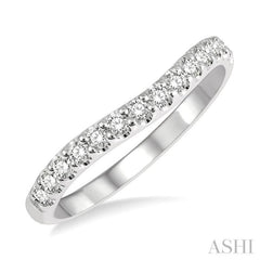 1/3 ctw Arched Center Round Cut Diamond Wedding Band in 14K White Gold 1/3 ctw Arched Center Round Cut Diamond Wedding Band in 14K White Gold