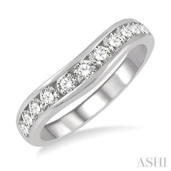3/4 Ctw Round Cut Diamond Inlay Wedding Band in 14K White Gold 3/4 Ctw Round Cut Diamond Inlay Wedding Band in 14K White Gold