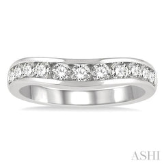 3/4 Ctw Round Cut Diamond Inlay Wedding Band in 14K White Gold 3/4 Ctw Round Cut Diamond Inlay Wedding Band in 14K White Gold