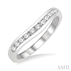 1/3 Ctw Round Cut Diamond Inlay Wedding Band in 14K White Gold 1/3 Ctw Round Cut Diamond Inlay Wedding Band in 14K White Gold
