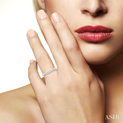 1/10 Ctw Arched Channel Round Cut Diamond Wedding Band in 14K White Gold 1/10 Ctw Arched Channel Round Cut Diamond Wedding Band in 14K White Gold