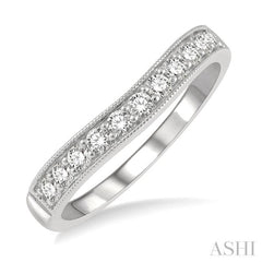 1/3 ctw Arched Round Cut Diamond Wedding Band in 14K White Gold 1/3 ctw Arched Round Cut Diamond Wedding Band in 14K White Gold