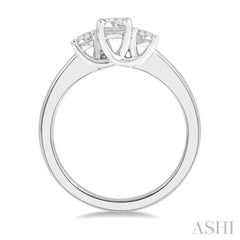1/2 ctw Round Cut Diamond Three-Stone Ring in 14K White Gold 1/2 ctw Round Cut Diamond Three-Stone Ring in 14K White Gold