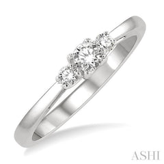 1/4 ctw Round Cut Diamond Three-Stone Ring in 14K White Gold 1/4 ctw Round Cut Diamond Three-Stone Ring in 14K White Gold