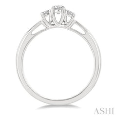 1/4 ctw Round Cut Diamond Three-Stone Ring in 14K White Gold 1/4 ctw Round Cut Diamond Three-Stone Ring in 14K White Gold