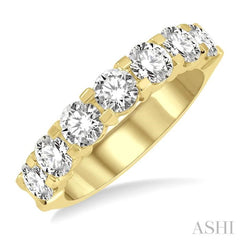 1 1/2 ctw 7 Stone Round Cut Diamond Wedding Band in 14K Yellow Gold 1 1/2 ctw 7 Stone Round Cut Diamond Wedding Band in 14K Yellow Gold