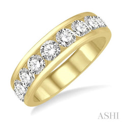 2 ctw Channel Set 11 Stone Round Cut Diamond Wedding Band in 14K Yellow Gold 2 ctw Channel Set 11 Stone Round Cut Diamond Wedding Band in 14K Yellow Gold