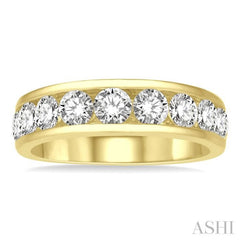 2 ctw Channel Set 11 Stone Round Cut Diamond Wedding Band in 14K Yellow Gold 2 ctw Channel Set 11 Stone Round Cut Diamond Wedding Band in 14K Yellow Gold