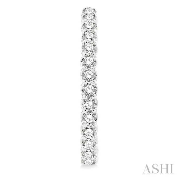 5 ctw Inside-Out Round Cut Diamond Oval Shape Hoop Earrings in 14K White Gold 5 ctw Inside-Out Round Cut Diamond Oval Shape Hoop Earrings in 14K White Gold