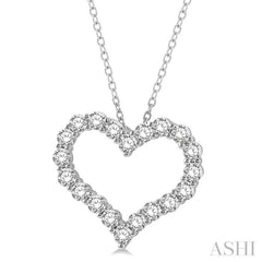 3 Ctw Heart Shape Round Cut Diamond Pendant With Chain in 14K White Gold 3 Ctw Heart Shape Round Cut Diamond Pendant With Chain in 14K White Gold