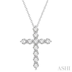 4 Ctw Round Cut Diamond Cross Pendant in 14K White Gold with Chain 4 Ctw Round Cut Diamond Cross Pendant in 14K White Gold with Chain