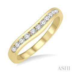 1/3 Ctw Round Cut Diamond Inlay Wedding Band in 14K Yellow Gold 1/3 Ctw Round Cut Diamond Inlay Wedding Band in 14K Yellow Gold