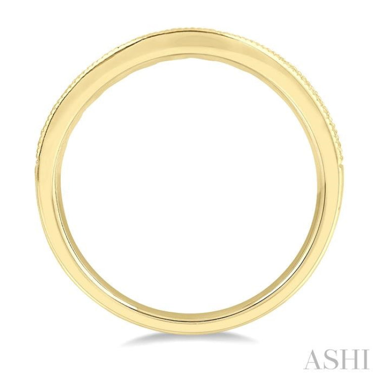 1/2 ctw Arched Round Cut Diamond Wedding Band in 14K Yellow Gold 1/2 ctw Arched Round Cut Diamond Wedding Band in 14K Yellow Gold