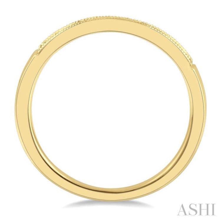 1/10 ctw Arched Round Cut Diamond Wedding Band in 14K Yellow Gold 1/10 ctw Arched Round Cut Diamond Wedding Band in 14K Yellow Gold