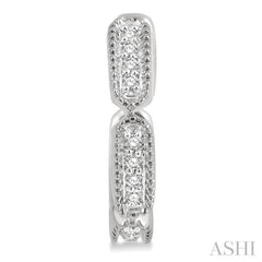 1/10 ctw Lattice Long Hexagonal Pod Round Cut Diamond Huggie Petite Earrings in 10K White Gold 1/10 ctw Lattice Long Hexagonal Pod Round Cut Diamond Huggie Petite Earrings in 10K White Gold