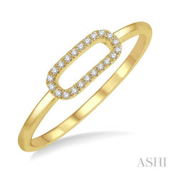 1/20 ctw Paperclip Link Round Cut Diamond Fashion Ring in 10K Yellow Gold 1/20 ctw Paperclip Link Round Cut Diamond Fashion Ring in 10K Yellow Gold