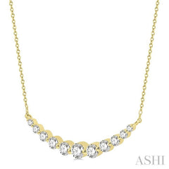 3/4 Ctw Diamond Smile Necklace in 14K Yellow Gold 3/4 Ctw Diamond Smile Necklace in 14K Yellow Gold